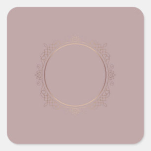 Moderne Roze Gouden Blanco Sjabloon Voeg Tekst Toe Vierkante Sticker