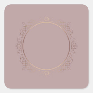 Moderne Roze Gouden Blanco Sjabloon Voeg Uw Tekst  Vierkante Sticker