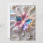 Moderne roze gouden bloem verjaardag kaart (Voorkant)