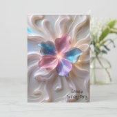 Moderne roze gouden bloem verjaardag kaart (Staand voorkant)