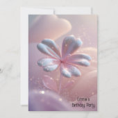 Moderne roze gouden bloem verjaardagsuitnodiging kaart (Voorkant)