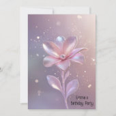 Moderne roze gouden bloem verjaardagsuitnodiging kaart (Voorkant)