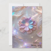 Moderne roze gouden bloem verjaardagsuitnodiging kaart (Voorkant)