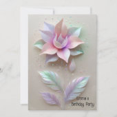 Moderne roze gouden bloem verjaardagsuitnodiging kaart (Voorkant)
