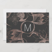 Moderne Roze Gouden Bloemtekeningen Save the Dates Date (Achterkant)