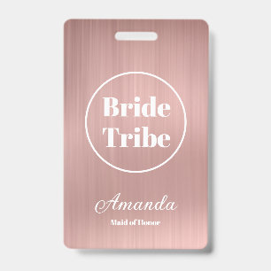 Moderne Roze Gouden Bruid Stammen Bachelorette Badge