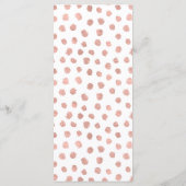 Moderne Roze Gouden Bruilofts Menu Card (Achterkant)
