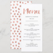 Moderne Roze Gouden Bruilofts Menu Card (Voorkant / Achterkant)