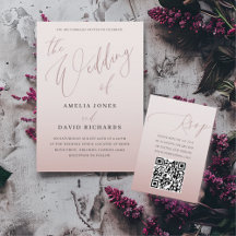Moderne Roze Gouden Calligrafie Bruiloft