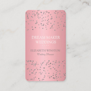 Moderne Roze Gouden Confetti Zakelijk Visitekaartje