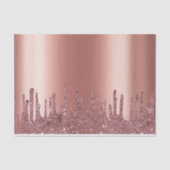 Moderne Roze Gouden Druppelende Glitter Bruiloft Tissuepapier (Voorkant)