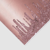 Moderne Roze Gouden Druppelende Glitter Bruiloft Tissuepapier (Detail)