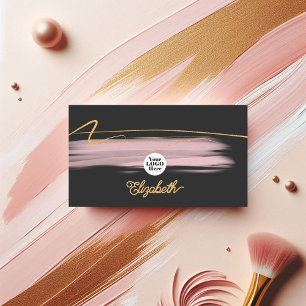 Moderne Roze & Gouden Elegante Zakelijke Branding Visitekaartje