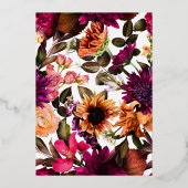 Moderne Roze & Gouden Folie Bloemen 40e Verjaardag Uitnodiging (Achterkant)