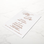 Moderne Roze Gouden Folie Script "We Do" Trouwkaar Uitnodiging (Gedraaid)