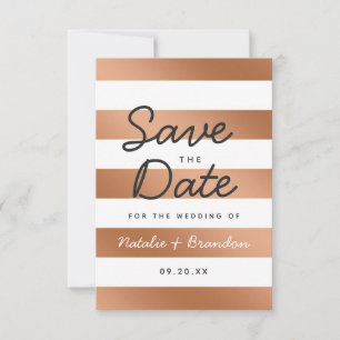 Moderne Roze Gouden Folie Strepen Trendy Geometris Save The Date