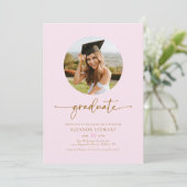 Moderne roze & gouden foto Afstuderen afstudeerfee Kaart (Staand voorkant)