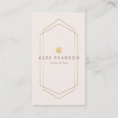 Moderne  Roze Gouden Geometrische Salon Spa Visitekaartje (Voorkant)