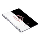 Moderne Roze Gouden Gesplitste Aangepaste Monogram Notitieboek (Rechterzijde)