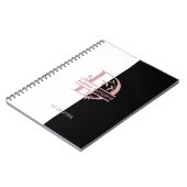 Moderne Roze Gouden Gesplitste Aangepaste Monogram Notitieboek (Linkerzijde)