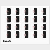 Moderne Roze Gouden Gesplitste Aangepaste Monogram Vierkante Sticker (Vel)