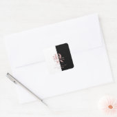 Moderne Roze Gouden Gesplitste Aangepaste Monogram Vierkante Sticker (Envelop)