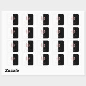 Moderne Roze Gouden Gesplitste Aangepaste Monogram Vierkante Sticker (Vel)