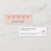 Moderne roze gouden glinsterende cupcake uit huise mini visitekaartje (Voorkant / Achterkant)