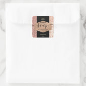 Moderne roze gouden glinsterende script body butte vierkante sticker (Tas)
