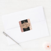 Moderne roze gouden glinsterende script body butte vierkante sticker (Envelop)