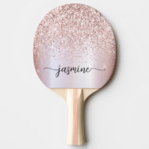 Moderne Roze Gouden Glitter Aangepaste Naam Letter