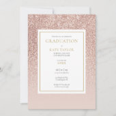 Moderne Roze Gouden Glitter Afstudeerfoto Kaart (Voorkant)