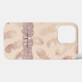Moderne Roze Gouden Glitter Ananas Tropisch Strand Case-Mate iPhone Case (Achterkant (horizontaal))