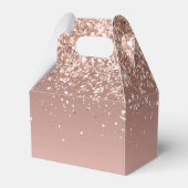 Moderne Roze Gouden Glitter Bat Mitzvah Bedankdoosjes (Achterkant)