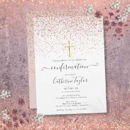 Moderne Roze Gouden Glitter Bevestiging Kaart