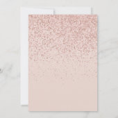 Moderne Roze Gouden Glitter Doop Uitnodiging (Achterkant)