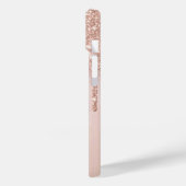 Moderne Roze Gouden Glitter Druppels Ombre Tiara Case-Mate iPhone Case (Achterkant / Links)