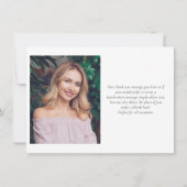 Moderne Roze Gouden Glitter Foto Script Bedankkaart (Achterkant)