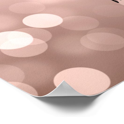 Moderne Roze Gouden Glitter Licht Salon Prijsmenu  Poster (Hoek)