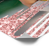 Moderne Roze Gouden Glitters & Foto BBF Beste Vrie Poster (Hoek)