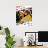 Moderne Roze Gouden Glitters & Foto BBF Beste Vrie Poster (Thuiskantoor)