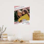 Moderne Roze Gouden Glitters & Foto BBF Beste Vrie Poster (Keuken)