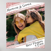 Moderne Roze Gouden Glitters & Foto BBF Beste Vrie Poster (Voorkant)