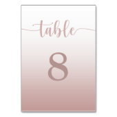 Moderne Roze Gouden Gradiënt Trouwtafel Nummer Kaart (Achterkant)