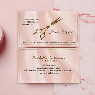 Moderne roze gouden haarstylist scharen ontwerp visitekaartje