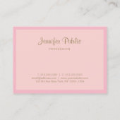 Moderne roze gouden handgeschreven lettertypefunct visitekaartje (Achterkant)