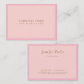 Moderne roze gouden handgeschreven lettertypefunct visitekaartje (Voorkant / Achterkant)