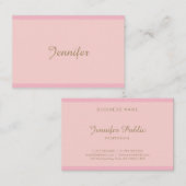Moderne roze gouden handschrift met feashionable p visitekaartje (Voorkant / Achterkant)