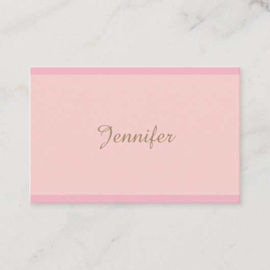 Moderne roze gouden handschrift met feashionable p visitekaartje (Voorkant)