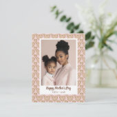 Moderne Roze Gouden Harten Moederdag Foto Feestdagenkaart (Staand voorkant)